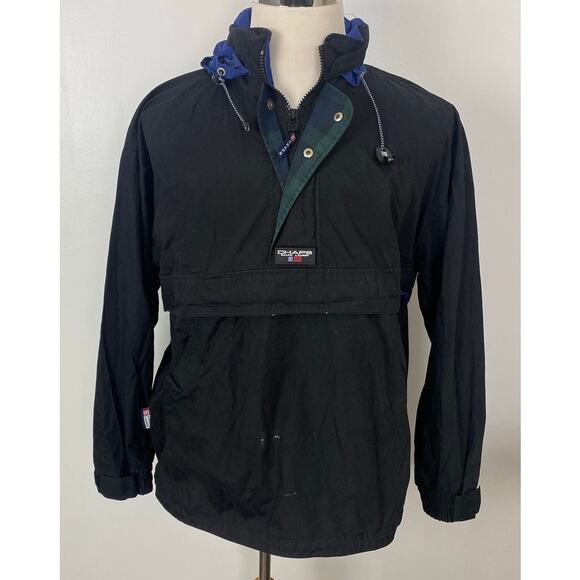 VTG 90s Men Chaps Ralph Lauren 1/4 button anorak pullover windbreaker M - Picture 1 of 6